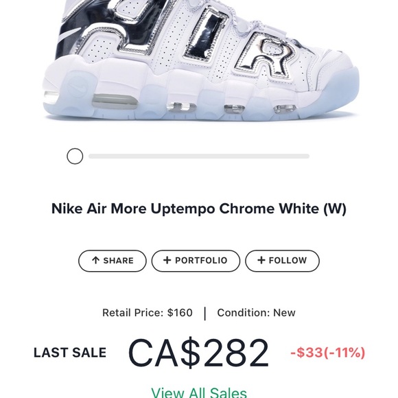 Nike Air More Uptempo Chrome White, size 10 - Picture 4 of 4